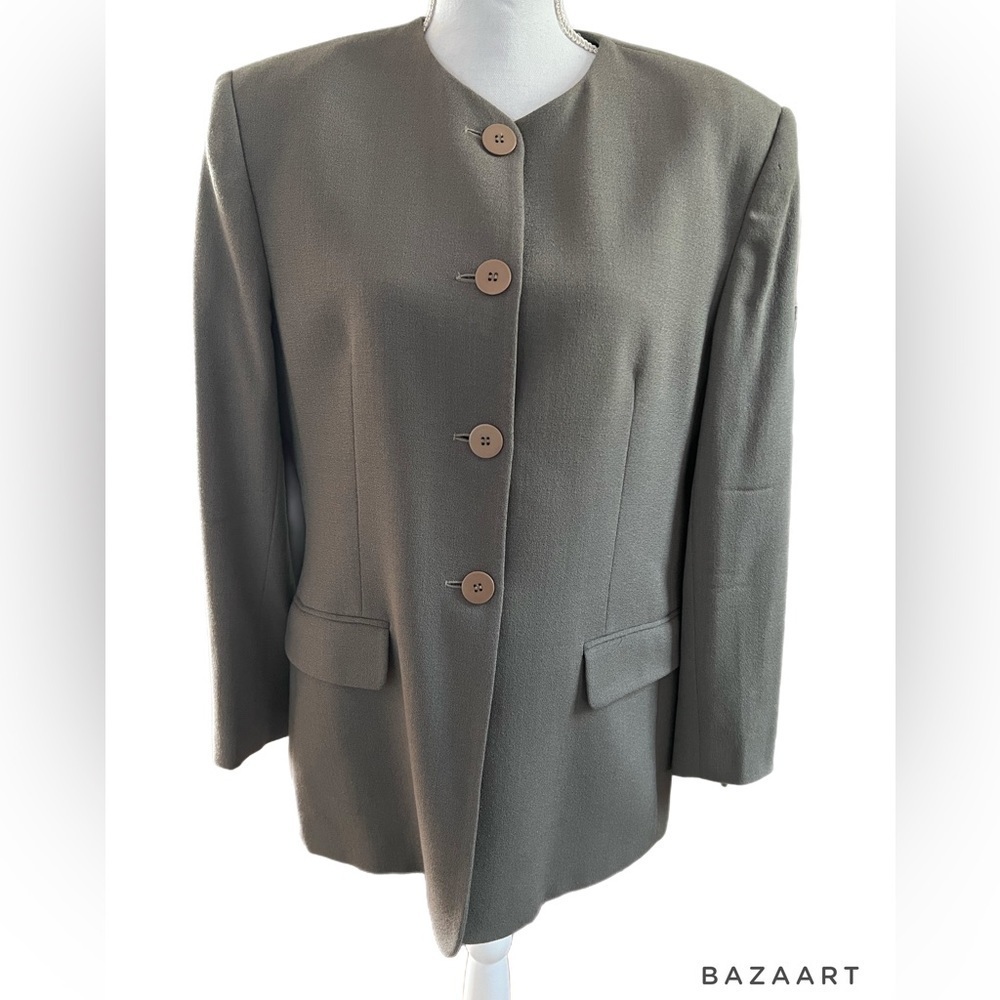 🔥🔥Jones New York Women's Sage 4 Button 100% Wool Lined Blazer - Size 12 see des